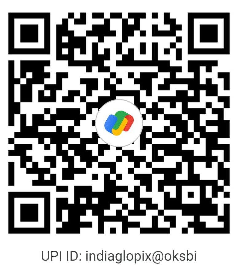 Google Pay UPI payment QR for indiaglopix@oksbi